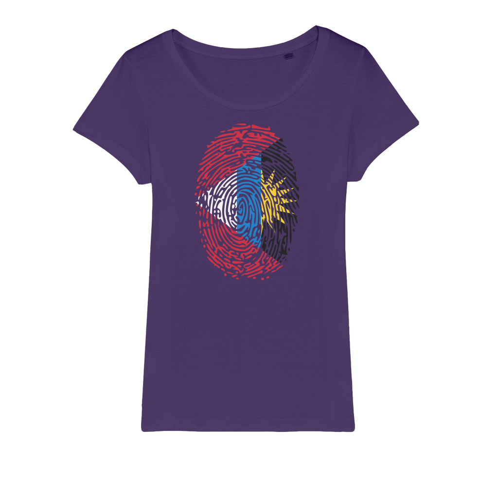 Antigua and Barbuda-Fingerprint Organic Jersey Womens T-Shirt