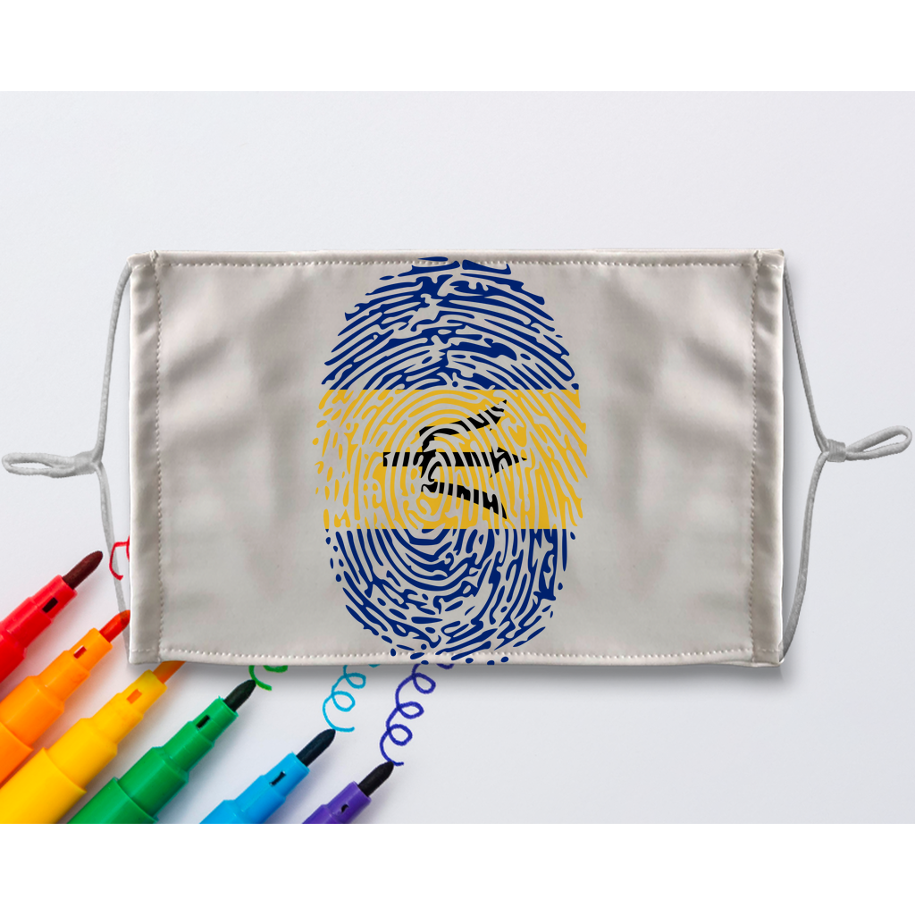 Barbados-Fingerprint Sublimation Colouring Face Mask