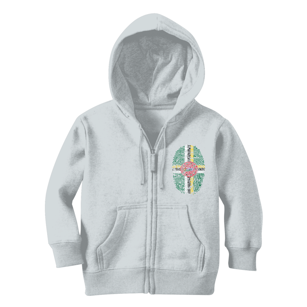 Dominica Fingerprint Classic Kids Zip Hoodie