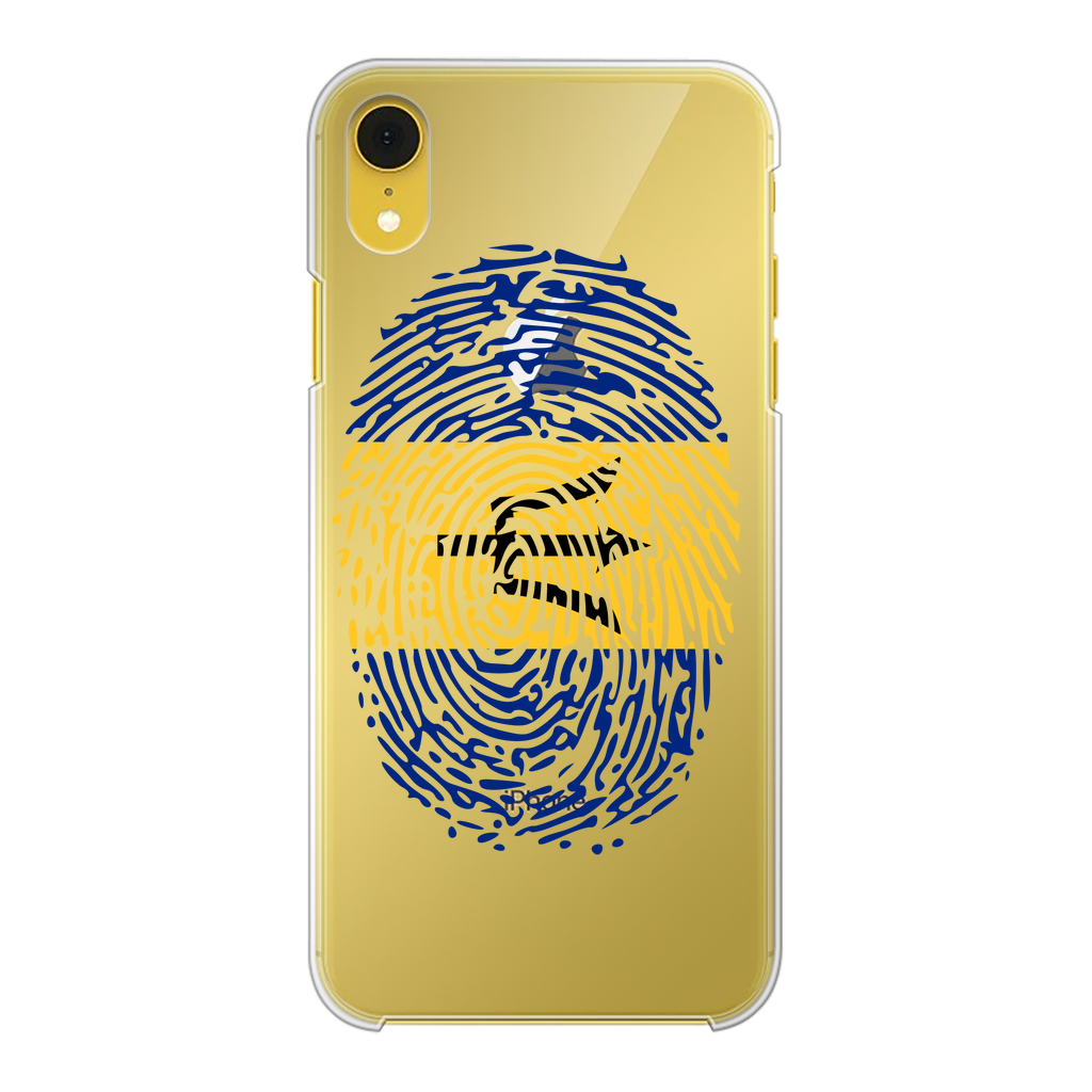 Barbados-Fingerprint Back Printed Transparent Hard Phone Case