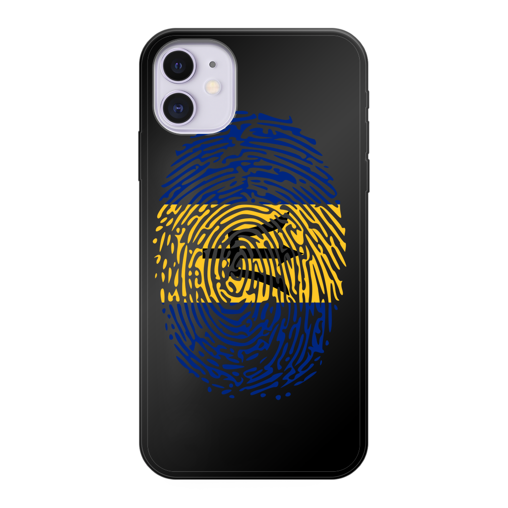 Barbados-Fingerprint Back Printed Black Soft Phone Case