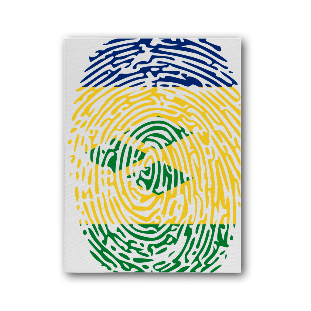 St Vincent and the Grenadines-Fingerprint Premium Stretched Canvas