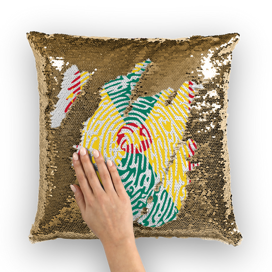 Grenada Fingerprint Sequin Cushion Cover