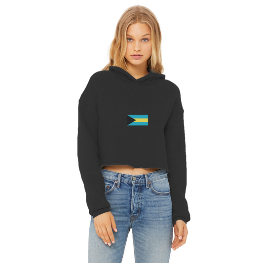 BAHAMAS Ladies Cropped Raw Edge Hoodie