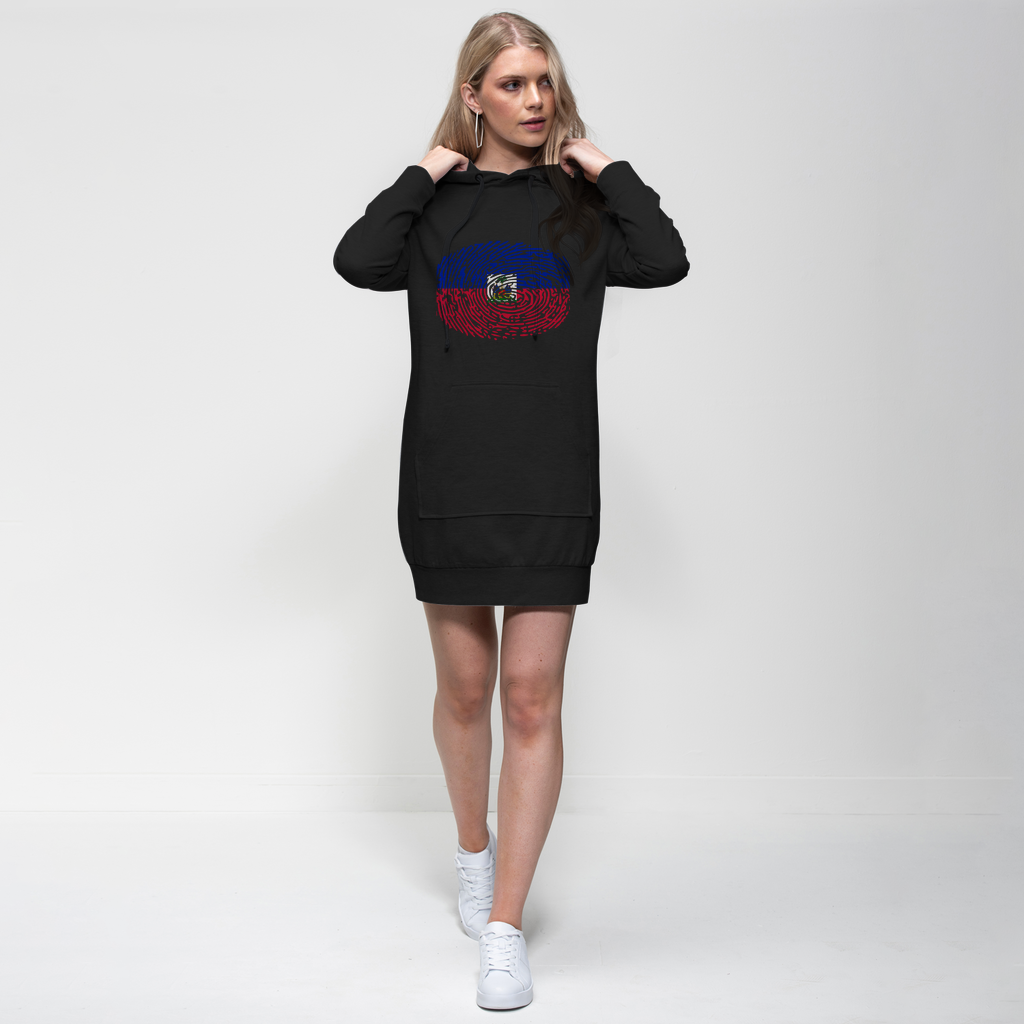 Haiti-Fingerprint Premium Adult Hoodie Dress