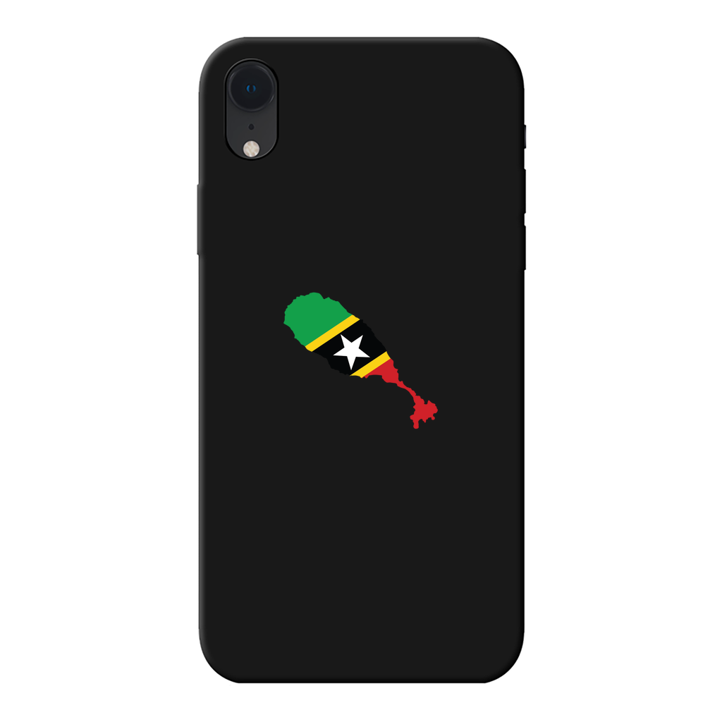 ST. KITTS & NEVIS Back Printed Black Soft Phone Case