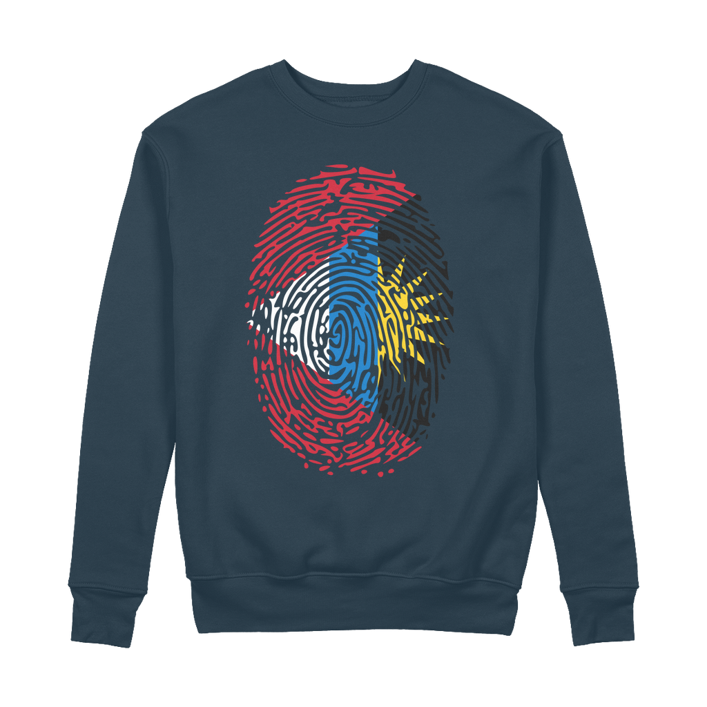 Antigua and Barbuda-Fingerprint 100% Organic Cotton Sweatshirt