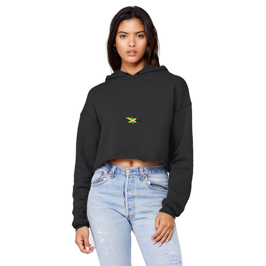 Jamaica Cropped Raw Edge Boyfriend Hoodie