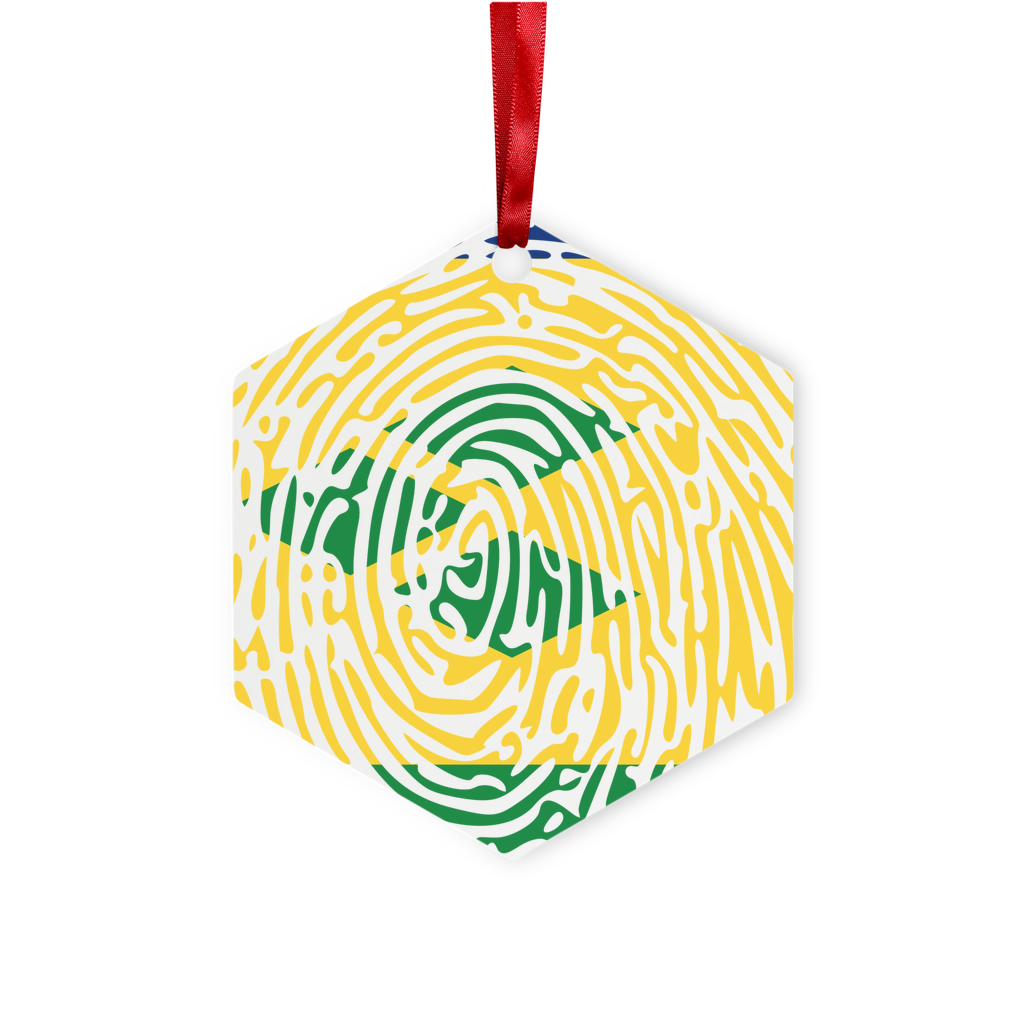St Vincent and the Grenadines-Fingerprint Metal Hanging Ornament