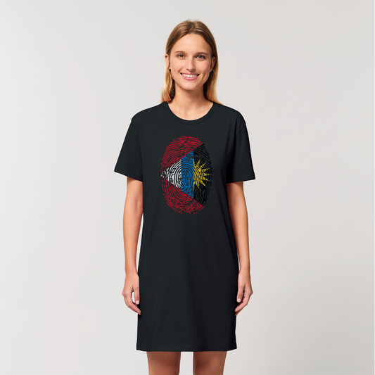 Antigua and Barbuda-Fingerprint Organic T-Shirt Dress