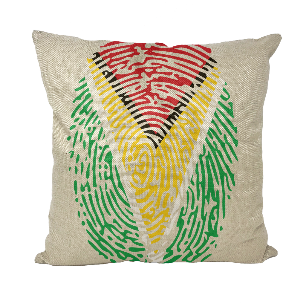 Guyana-Fingerprint Throw Pillow with Insert