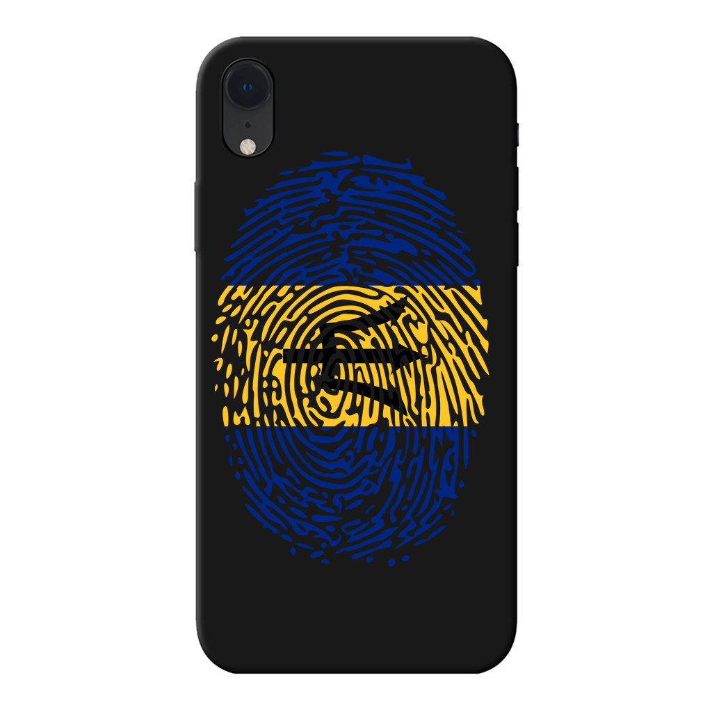 Barbados-Fingerprint Back Printed Black Soft Phone Case