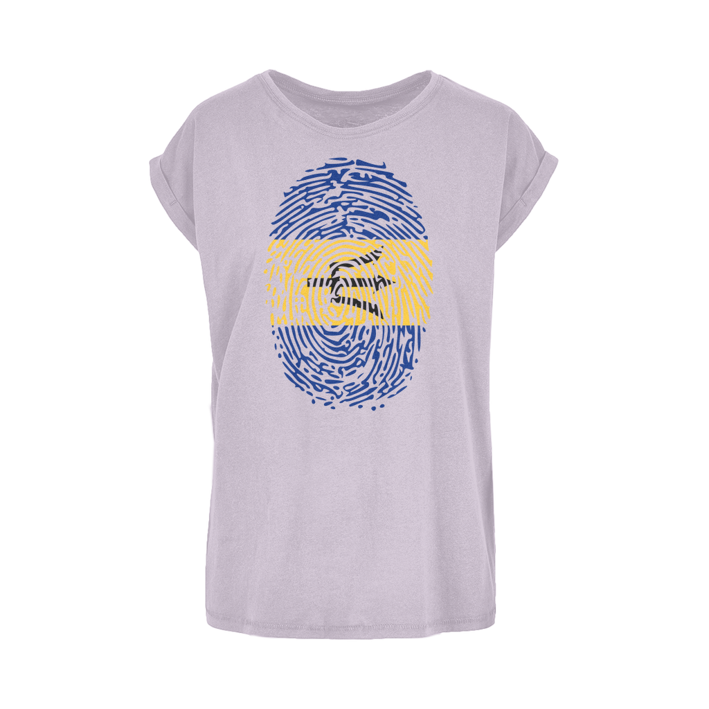 Barbados-Fingerprint Women's Extended Shoulder T-Shirt XS-5XL