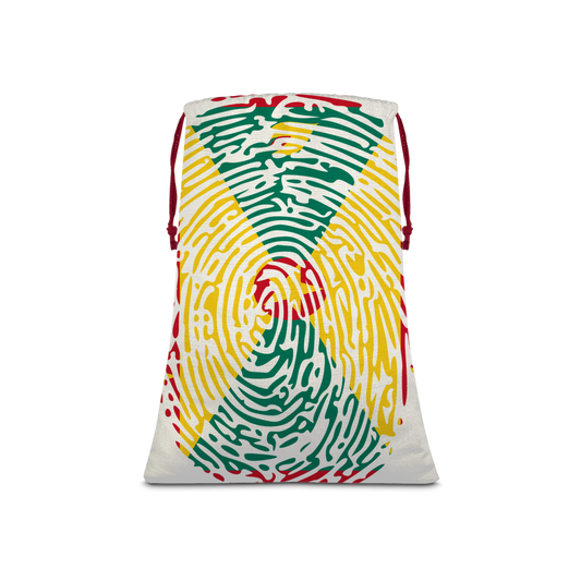 Grenada Fingerprint Sublimation Linen Drawstring Sack