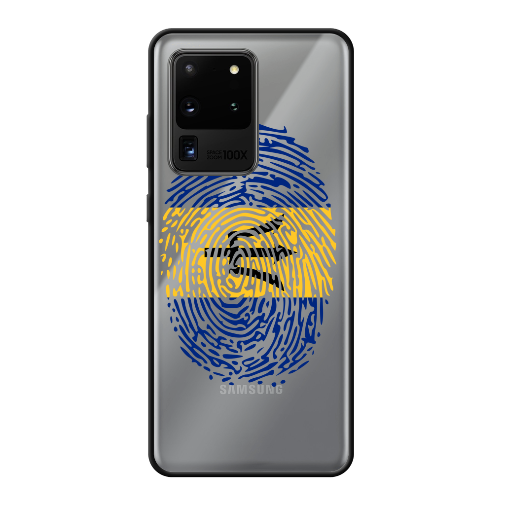 Barbados-Fingerprint Back Printed Black Soft Phone Case