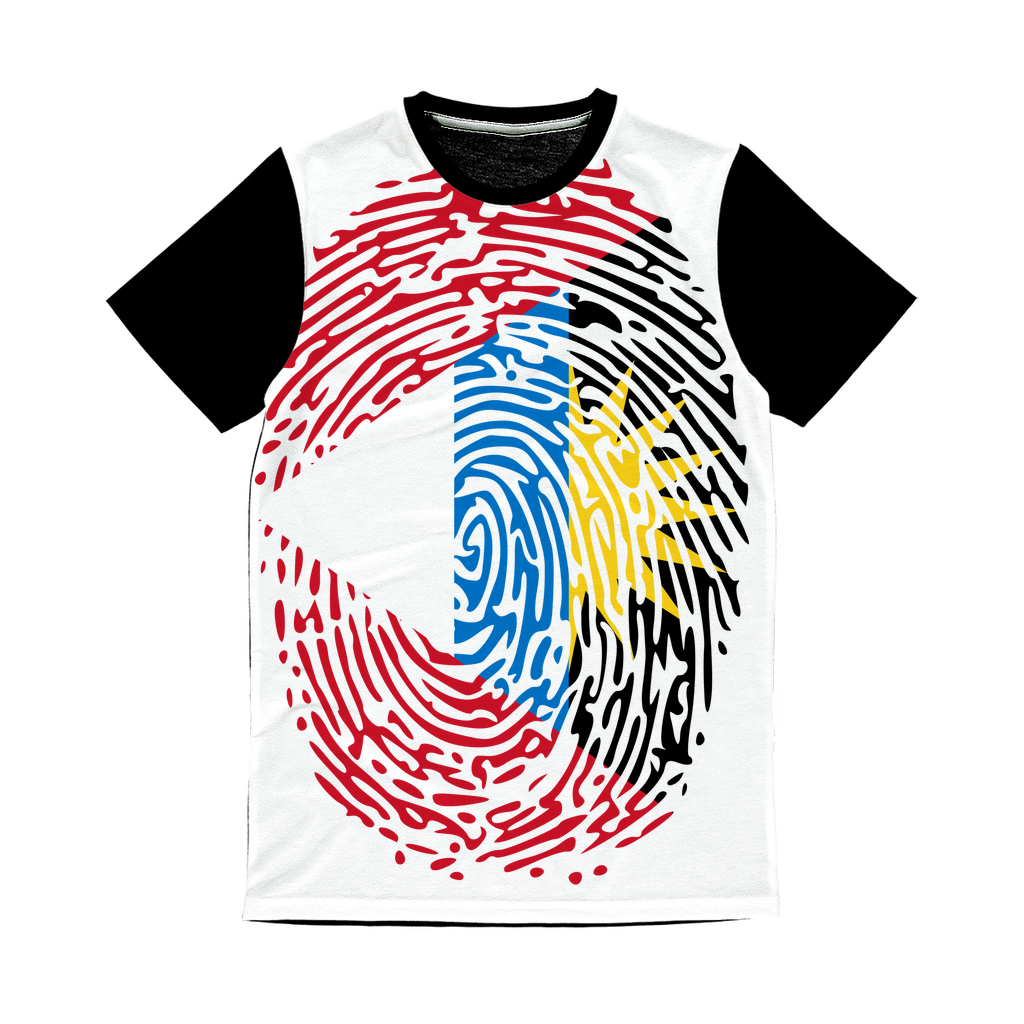 Antigua and Barbuda-Fingerprint Classic Sublimation Panel T-Shirt