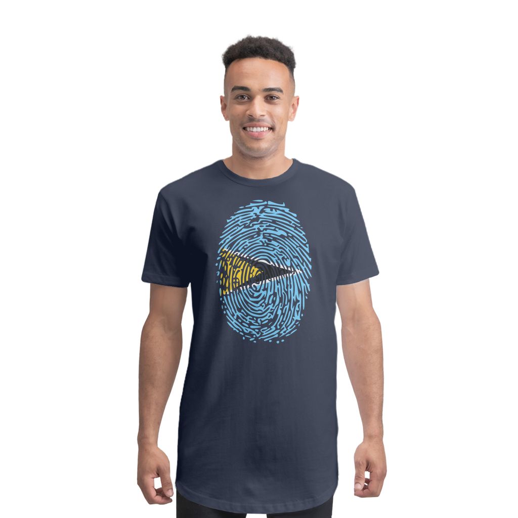 Saint Lucia Fingerprint Premium Long Body T-Shirt