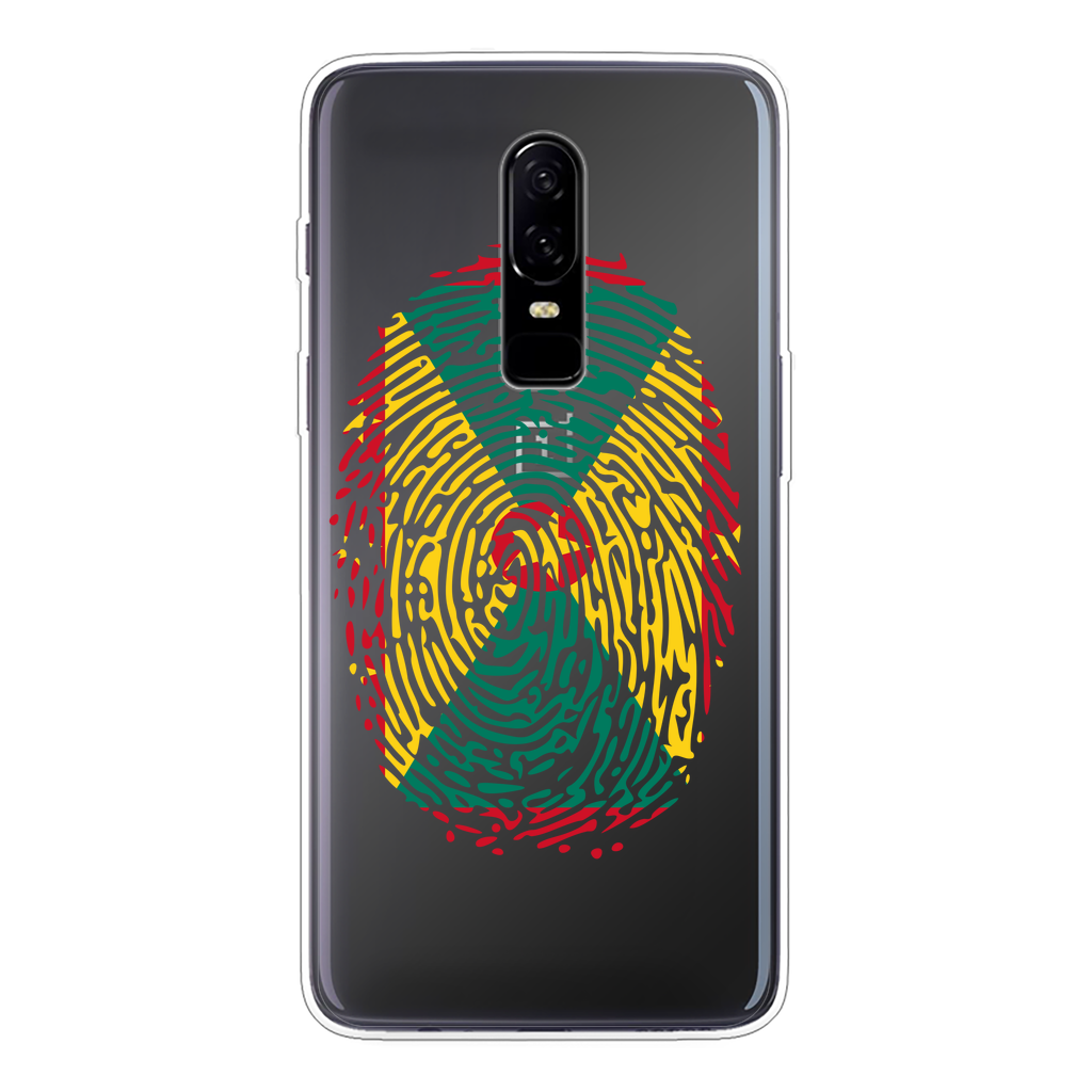 Grenada Fingerprint Back Printed Transparent Soft Phone Case