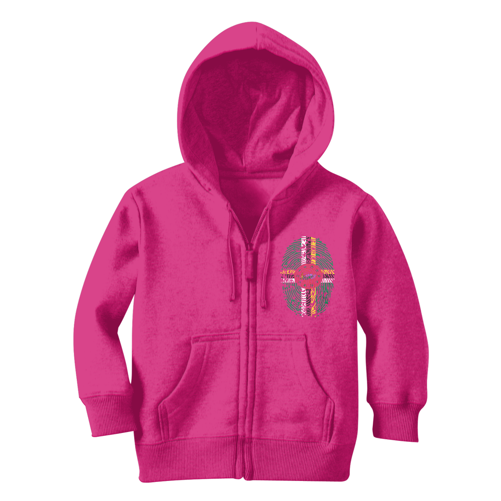 Dominica Fingerprint Classic Kids Zip Hoodie