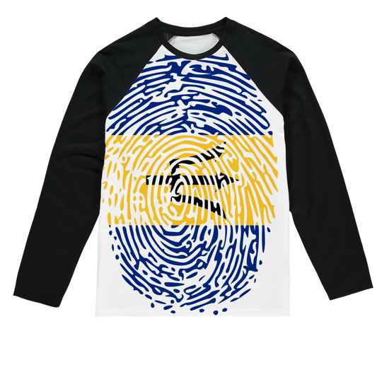 Barbados-Fingerprint Sublimation Baseball Long Sleeve T-Shirt