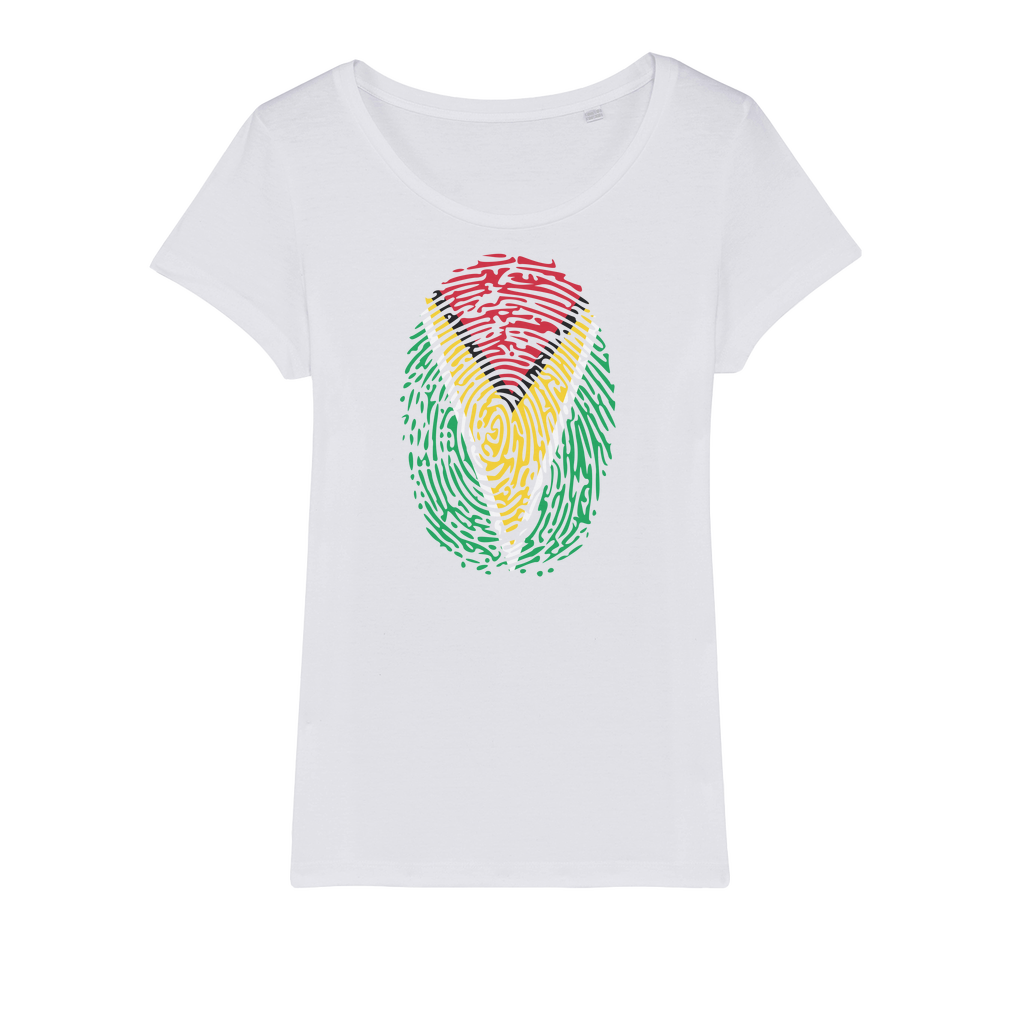 Guyana-Fingerprint Organic Jersey Womens T-Shirt