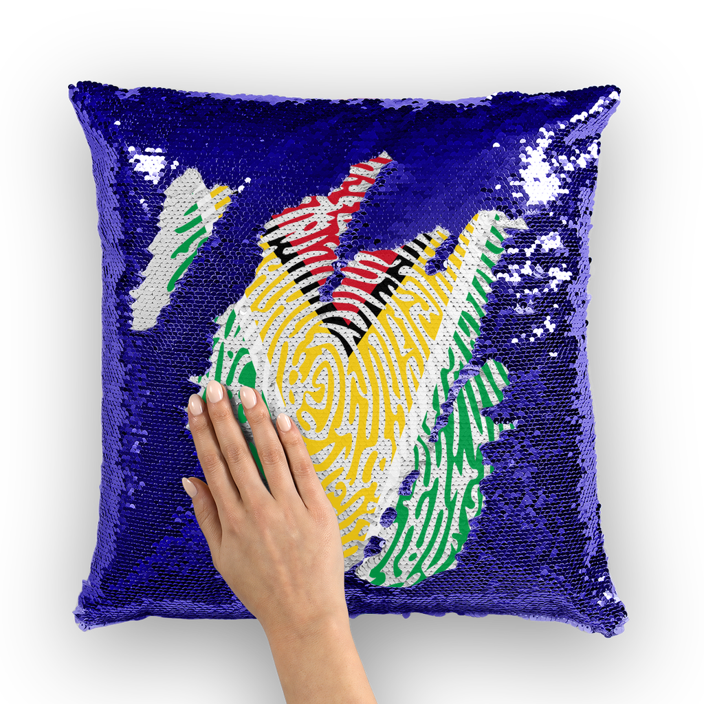 Guyana-Fingerprint Sequin Cushion Cover