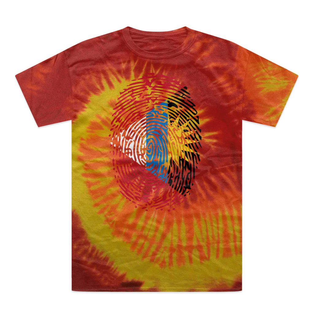 Antigua and Barbuda-Fingerprint Tie-Dye T-Shirt