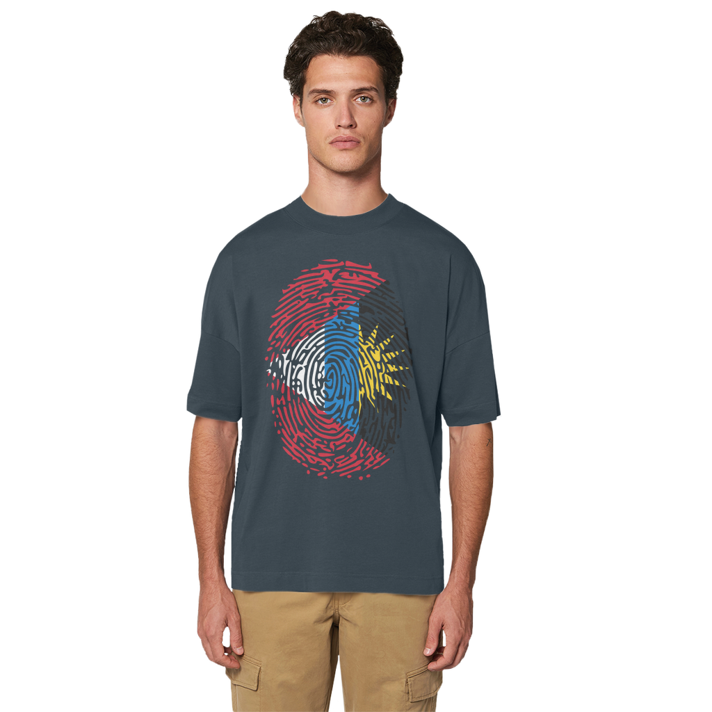 Antigua and Barbuda-Fingerprint Premium Organic Oversized T-Shirt