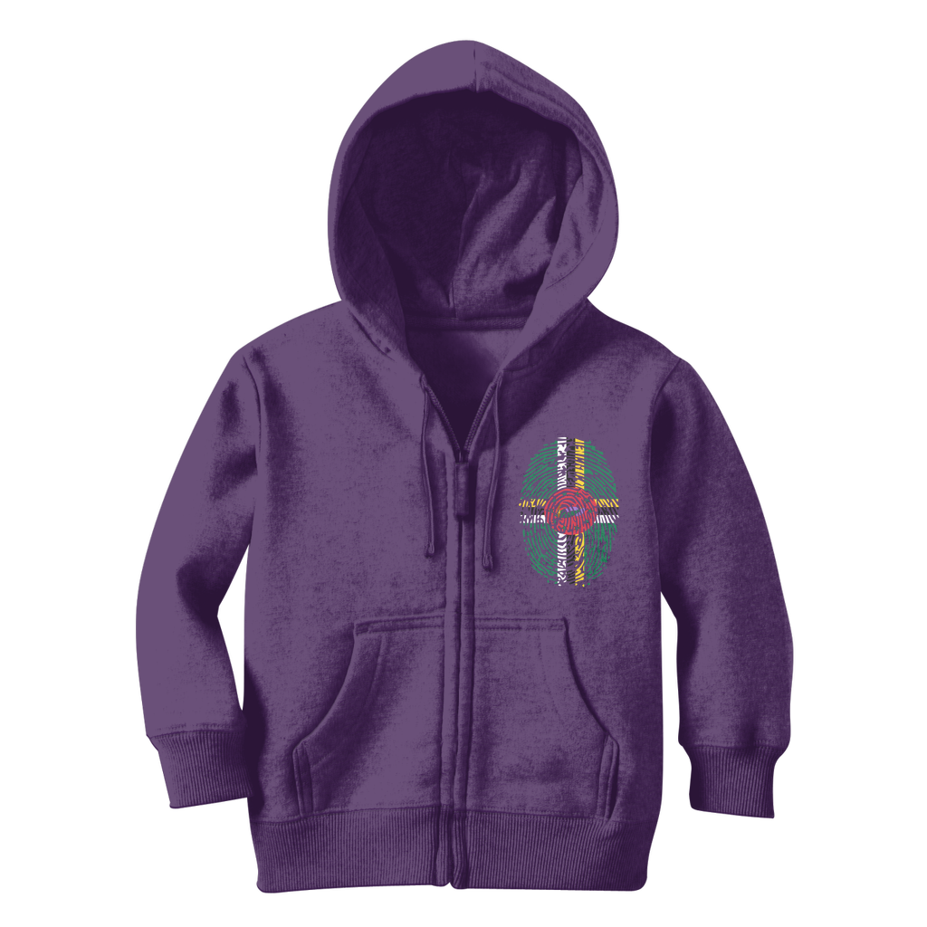 Dominica Fingerprint Classic Kids Zip Hoodie