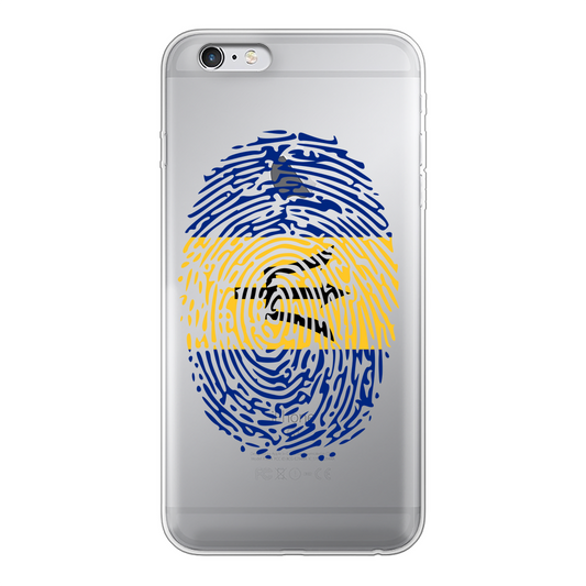 Barbados-Fingerprint Back Printed Transparent Soft Phone Case