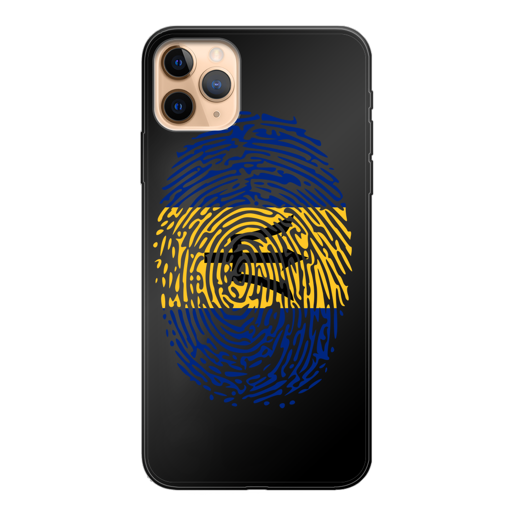 Barbados-Fingerprint Back Printed Black Soft Phone Case