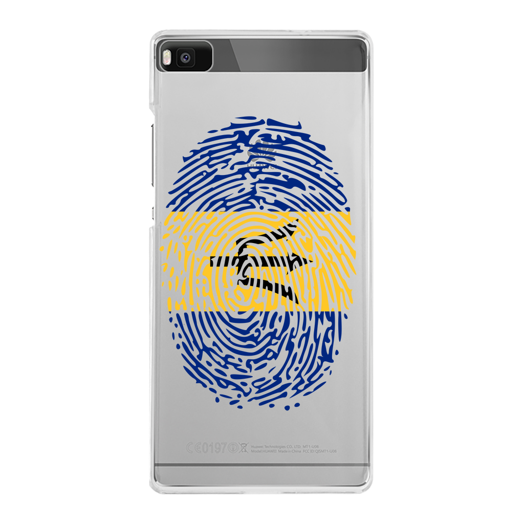 Barbados-Fingerprint Back Printed Transparent Hard Phone Case