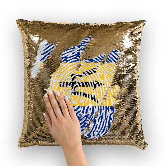 Barbados-Fingerprint Sequin Cushion Cover