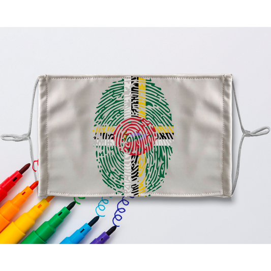 Dominica Fingerprint Sublimation Colouring Face Mask