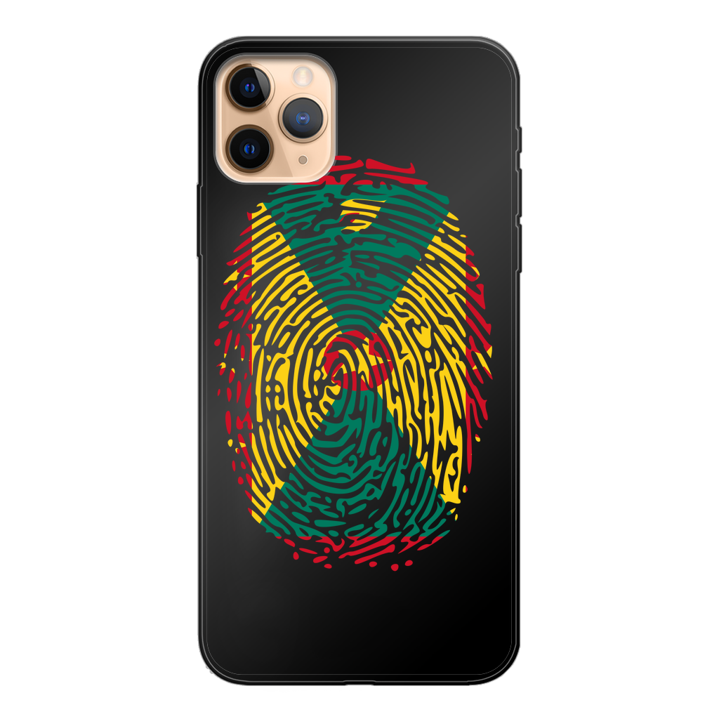 Grenada Fingerprint Back Printed Black Soft Phone Case