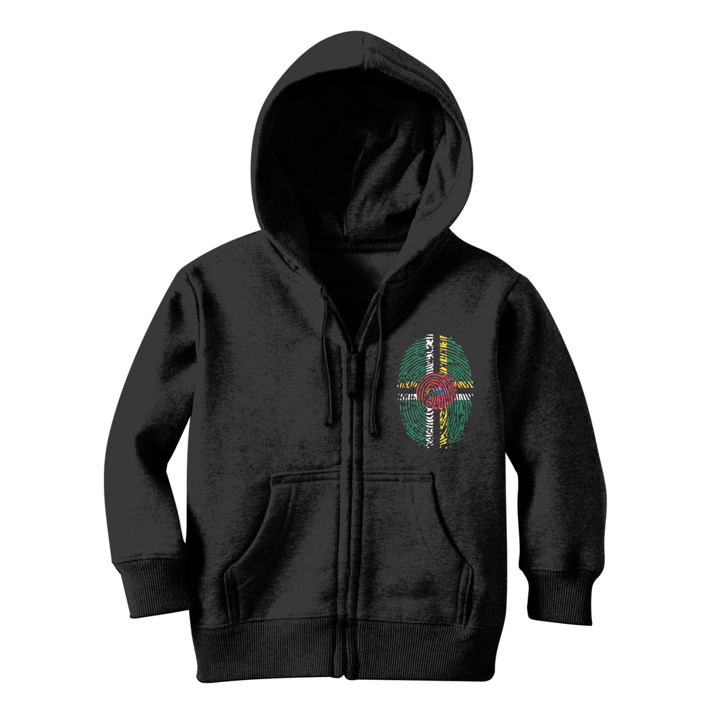 Dominica Fingerprint Classic Kids Zip Hoodie