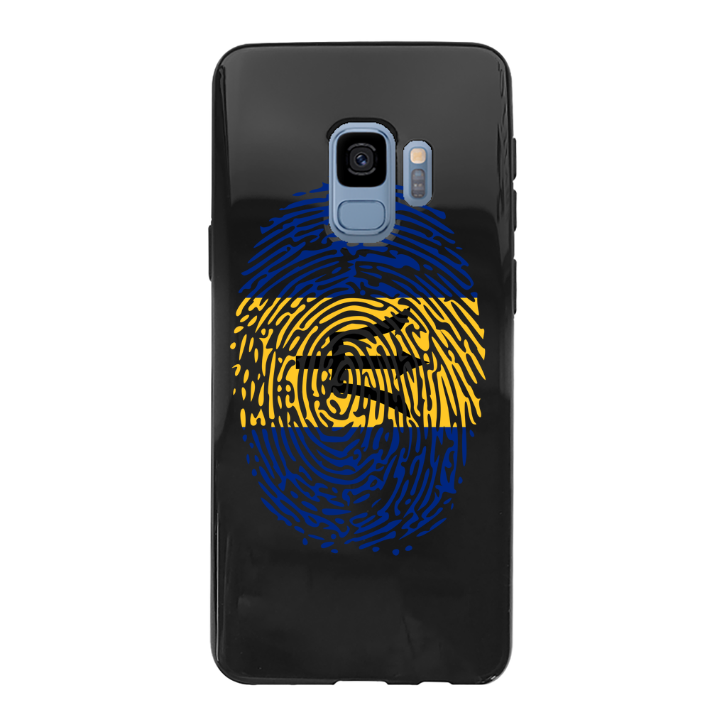 Barbados-Fingerprint Back Printed Black Soft Phone Case