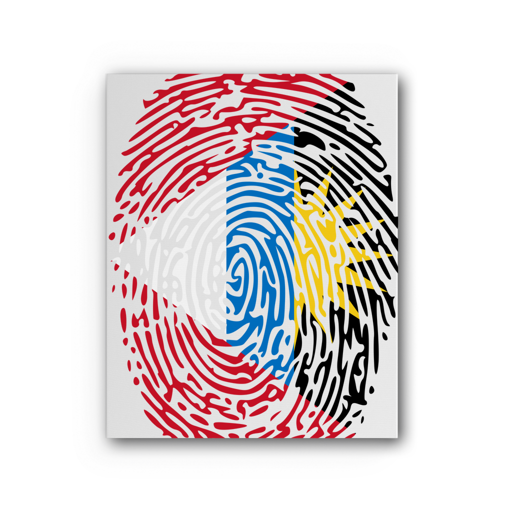 Antigua and Barbuda-Fingerprint Premium Stretched Canvas