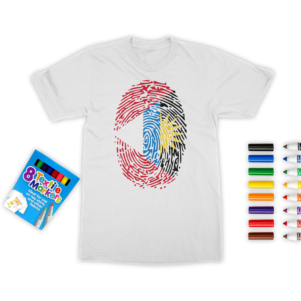 Antigua and Barbuda-Fingerprint Colouring T-Shirt