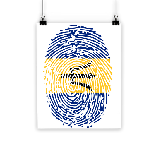 Barbados-Fingerprint Classic Poster