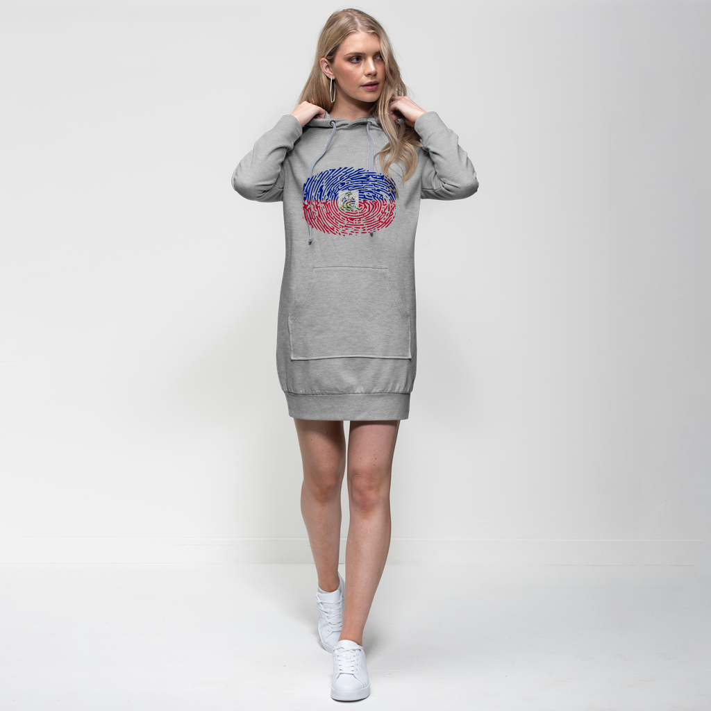 Haiti-Fingerprint Premium Adult Hoodie Dress