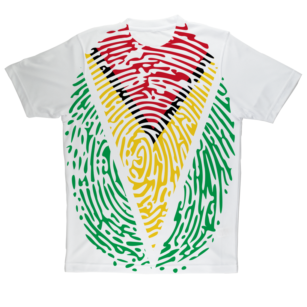 Guyana-Fingerprint Sublimation Performance Adult T-Shirt