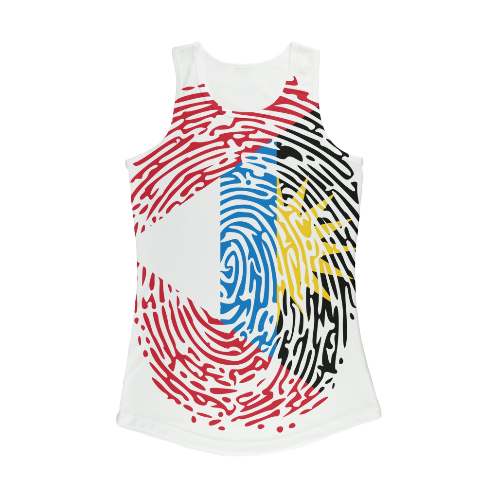 Antigua and Barbuda-Fingerprint Women Performance Tank Top