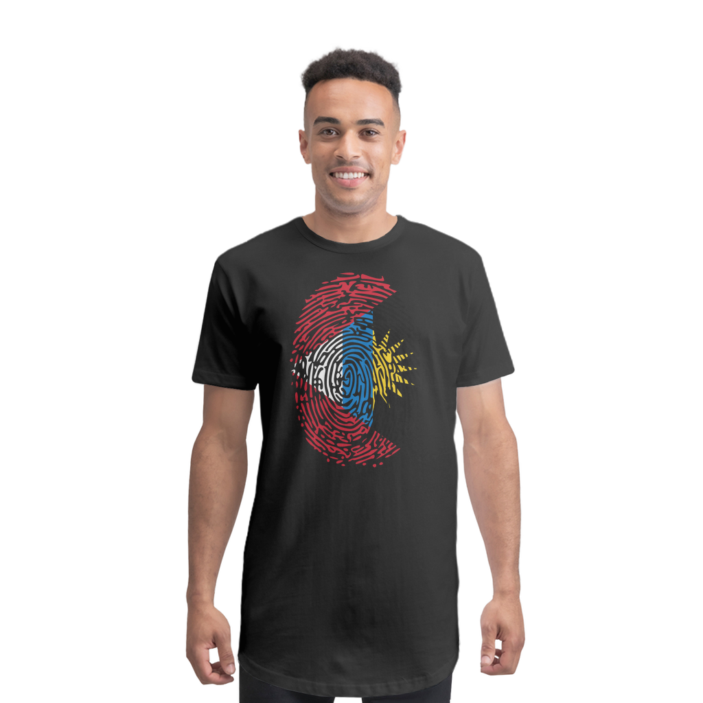 Antigua and Barbuda-Fingerprint Premium Long Body T-Shirt