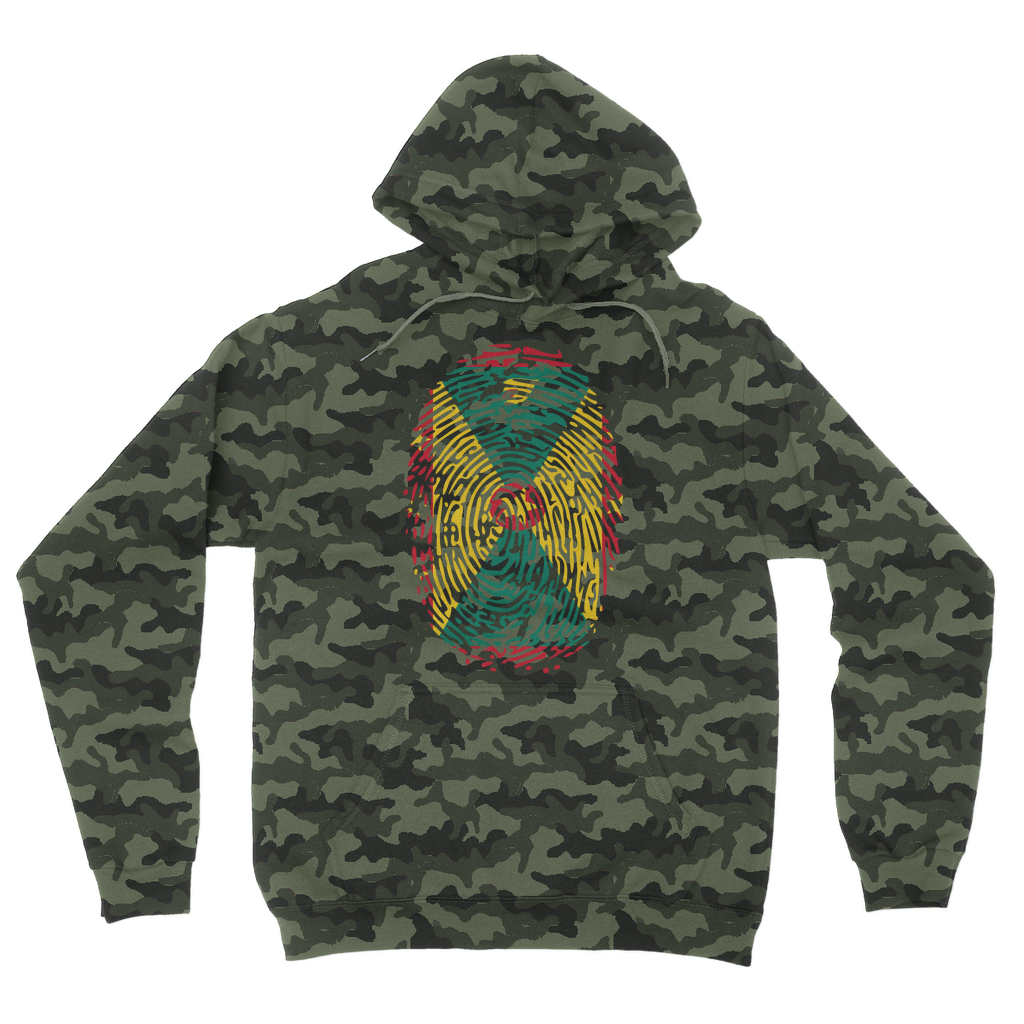 Grenada Fingerprint Camouflage Adult Hoodie