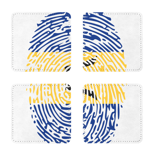 Barbados-Fingerprint Sublimation Coasters Pack of Four