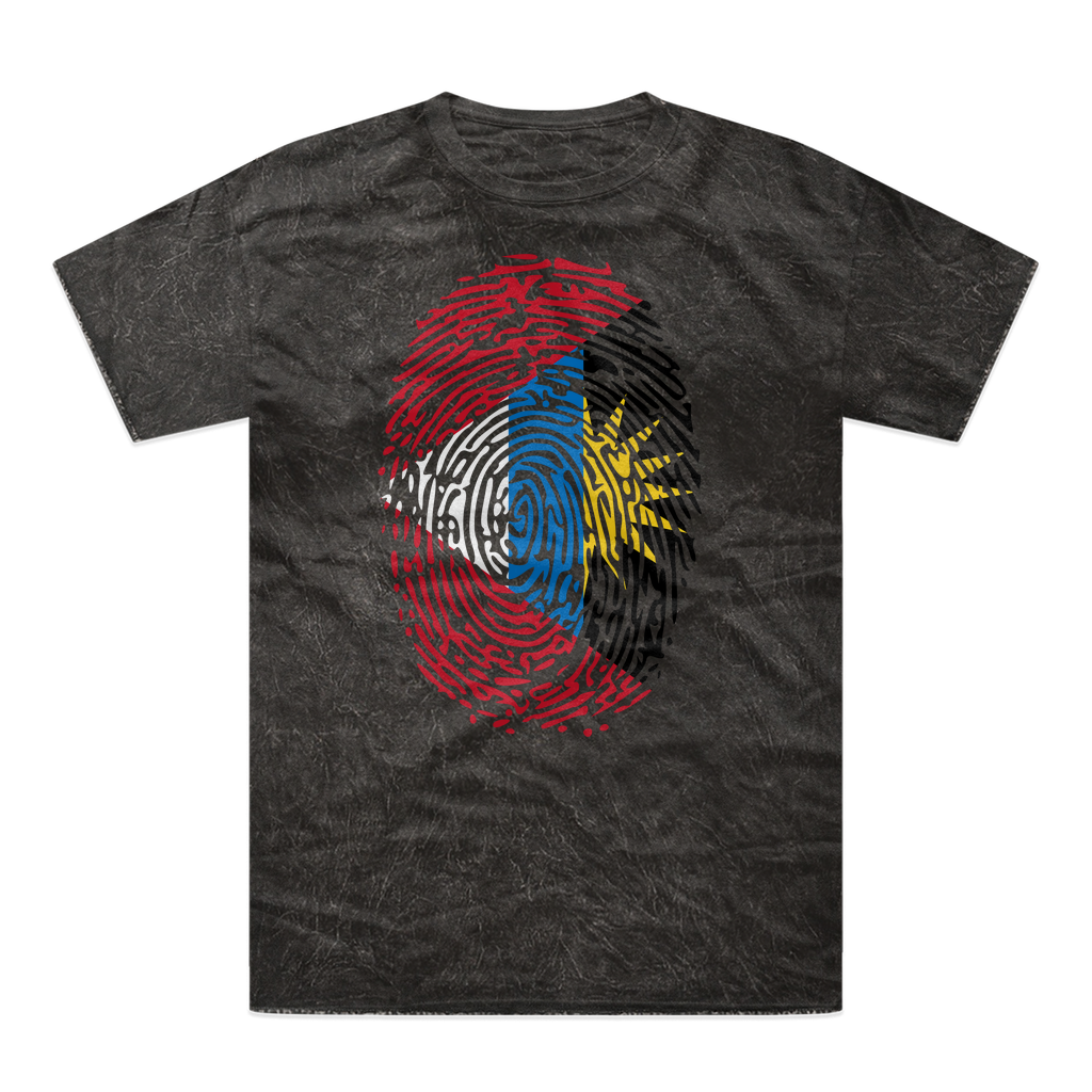 Antigua and Barbuda-Fingerprint Tie-Dye T-Shirt