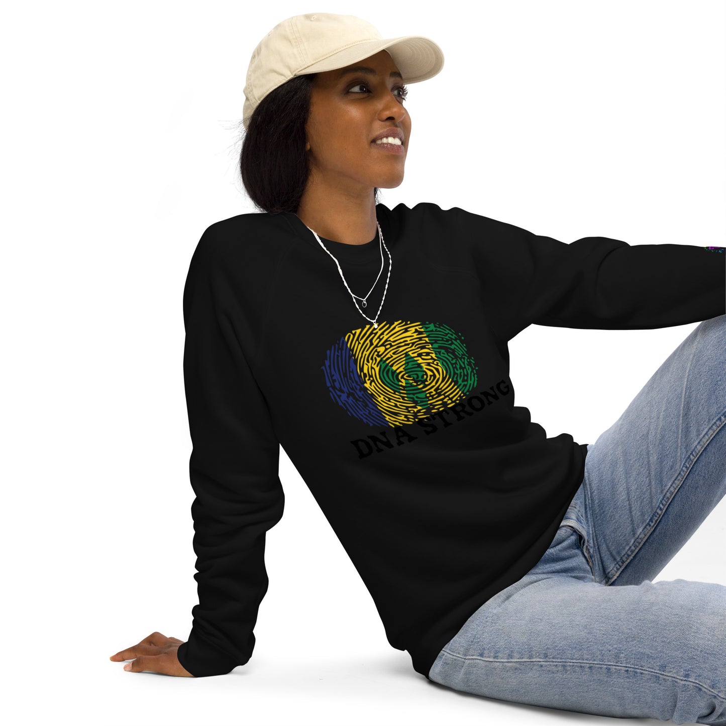 St. Vincent & The Grenadines Unisex organic raglan sweatshirt