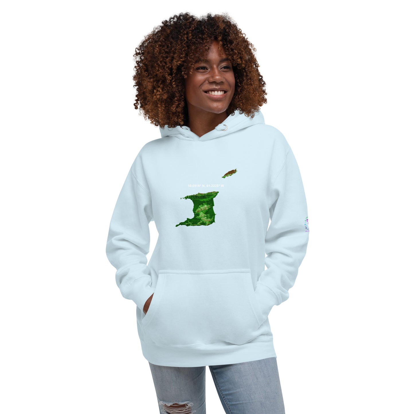 Trini Map Coordinates Unisex Hoodie