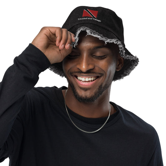 Trinidad and Tobago Distressed denim bucket hat